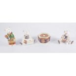 Royal Crown Derby - Happy Anniversary Teddy, boxed, Gardening teddy, boxed, Sitting teddy, no box,