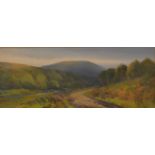 R. D. Sherrin, landscape, oil on board, signed, 97cm x 40cm.