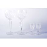 Waterford Crystal - six hock glasses, 19cm, and six liqueur glasses in the Avoca pattern.