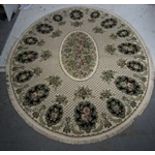 Vintage oval floral rug, 275cm x 228cm.