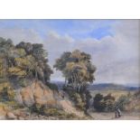 British School, circa 1900, Landscape with pathway, indistinctly signed, watercolour.