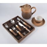 Collection of Denby Stoneware tea and table wares, quantity in one box.