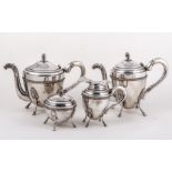 WITHDRAWN An Italian Sterling standard four-piece tea and coffee set, Florence (FI263), post-war,