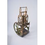 ANTIQUE VERTICAL STEAM ENGINE by T Kelly maker LONDON, dated 1858.