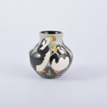 Kerry Goodwin for Moorcroft, 'Puffins' a vase, 2008, stamped Pottery marks, signed by the artist,