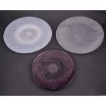 Erika Chevalier, three internally coloured glass plates/ dishes,