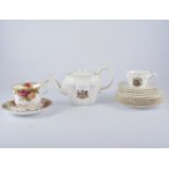 Arcadian teapot, and other crested teaware,