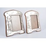 A matched pair of Art Nouveau silver photograph frames,