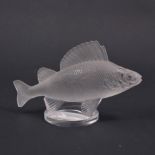 Lalique Crystal, 'Perche' a frosted glass car mascot, post 1945, engraved 'Lalique, France',