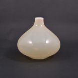 An Art Glass vase, onion-form, opalescent glass, unmarked, possibly Italian,