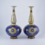 Doulton Lambeth, a large pair of stoneware vases,