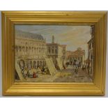 Rudolph Weymann, Three Venetian scenes, oil on canvas, the largest 42.5 x 58cm.