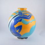 Danillo Curetti for Longwy, 'Le Verseau' a large limited edition faience pottery globe vase,