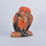 Eric Leaper, a large pottery model of an owl on a branch,