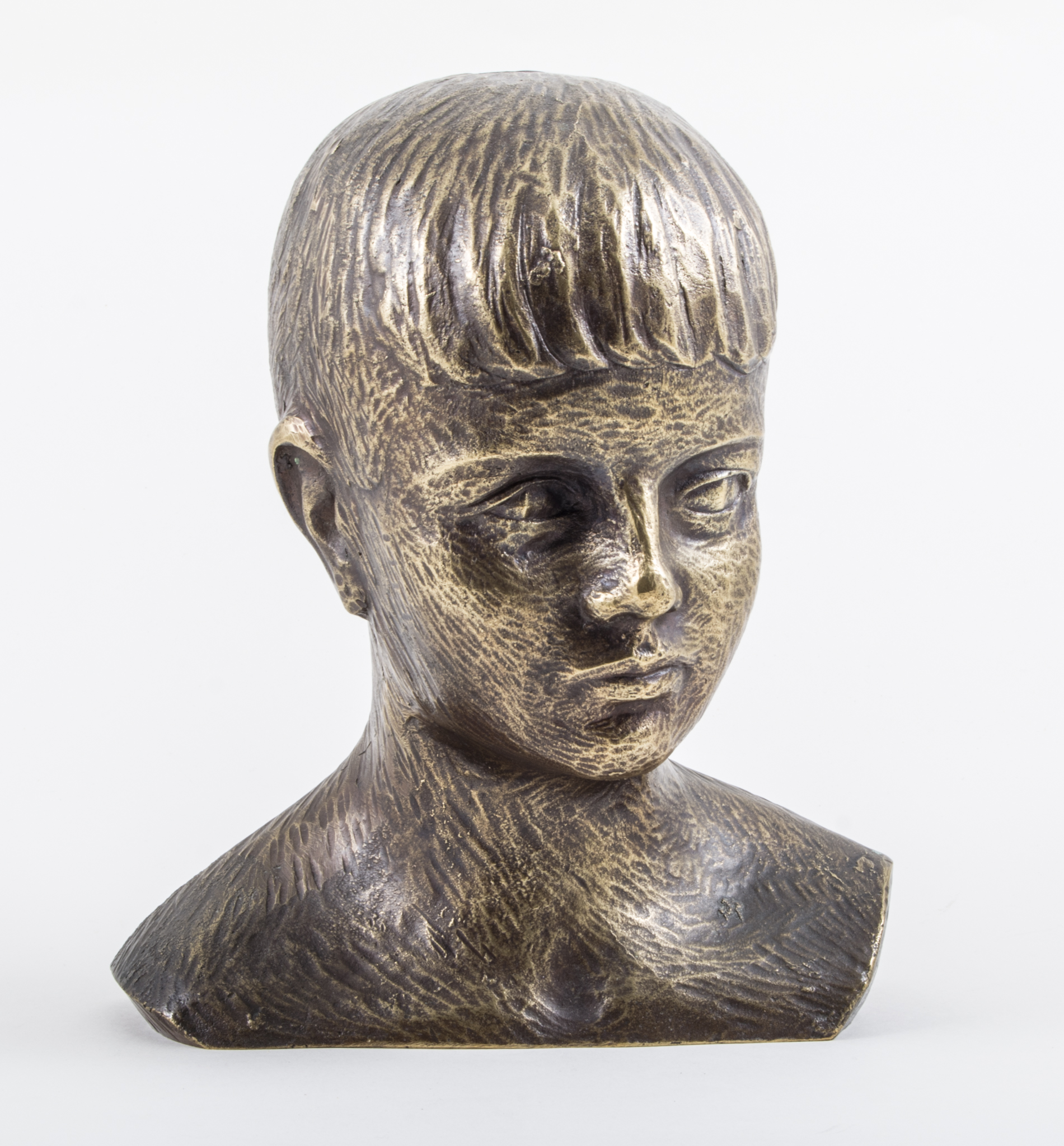 Van Parys, an Art Deco style bronze bust of a boy, signed in the cast,