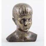 Van Parys, an Art Deco style bronze bust of a boy, signed in the cast,