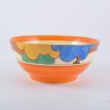 Clarice Cliff, 'Blue Autumn' a bowl, circa 1930, Fantasque and facsimile signature mark, 17.