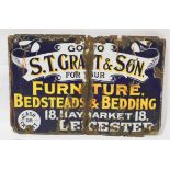 Enamel sign, S.T.Grant & Son, Furniture, Bedsteads and Bedding, 91 x 61cm.