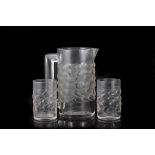 René Lalique, 'Bahia' a lemonade set, designed 1931, with jug and six tumblers,