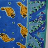 Jacky Linney, 'Halesworth, Suffolk', printed wallhanging, aquatic theme,