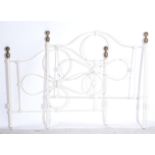 Victorian style brass and painted bedstead, width 143cm.