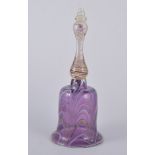 An amethyst festoon glass ornamental table bell, 28cm,