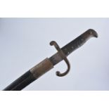 19th Century sword bayonet, recurved blade, 55cm, by Alex Coppel Solingen,