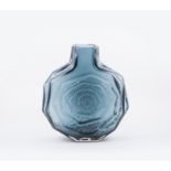 Geoffrey Baxter for Whitefriars, a rare Textured range Banjo vase in the indigo colourway,