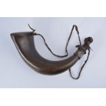 18th Century powder horn, 30cm.