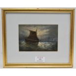 British, pair of oil on board/ card maritime scenes, indistinctly signed,