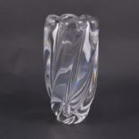 Edvin Ohrstrom for Orrefors, a crystal glass vase with spiralled fluted body,