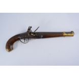 Late 18th Century continental military flintlock belt pistol,