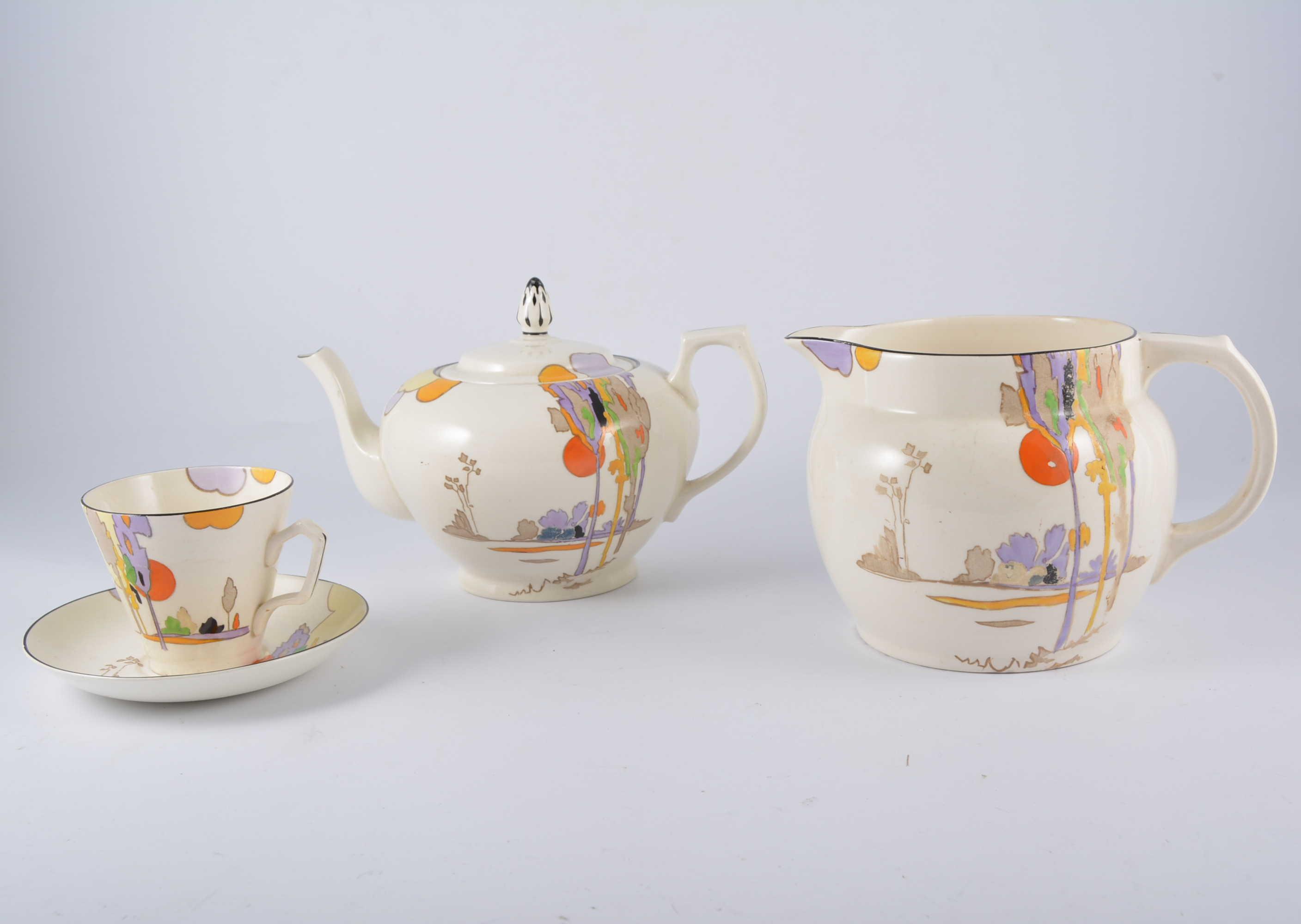 Tams Ware 'Woodland' Dinner/ Tea service hand painted in a bright palette