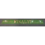 Large enamel sign - Winalot - 243cm x 33cm.