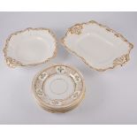 Copeland-Garrett white and gilt part service; and six side plates.