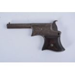 19th Century Remington rimfire pocket pistol, overall 11cm, declassified bore.