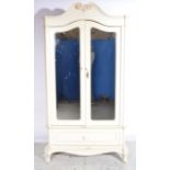 Laura Ashley cream finish 'French' wardrobe, with mirror doors,