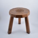 Thomas "Gnomeman" Whittaker of Littlebeck, an adzed oak stool,