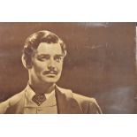 Old life size picture poster of Clark Gable in 19th Century costume, probably 'Gone With The Wind'.