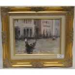 J D Booth, The Grand Canal, oil on artists board, 19 x 24cm.