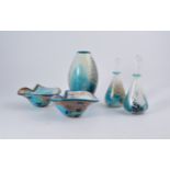 A collection of five items of Mdina Glass, including vase,