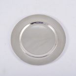 Johan Rohde for Georg Jensen, a silver plate, post 1945, martele finish, model 587,