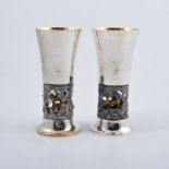 Aurum, a pair of silver commemorative goblets, No.