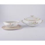 KPM Berlin porcelain part dinner service, decoration of foliage,