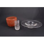 Erika Chevalier, three textured glass items, including deep-sided bowl,