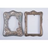 Edwardian silvered face photograph frame, Chester 1909, scrolled outline,