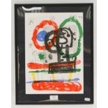 After Joan Miro, colour lithograph from Derriere Le Miroir, published by Mourlot, unsigned,