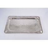 A silver oblong serving tray, by A.H.