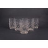 René Lalique, 'Bahia' a set of six tumblers, designed 1931,