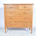 Oak chest of drawers, circa 1930, rectangular top with a moulded edge,